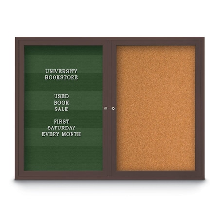 United Visual Products Corkboard, 24"x36", Cork/Bronze UV402PLUS-BRONZE-CORK